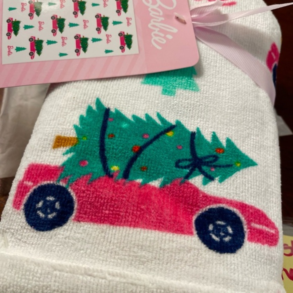 Barbie Christmas Tree Car Towels